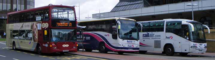 First Beeline Volvo B12B Plaxton Panther VC20602 & Scania Irizar Rail Air SC23012
